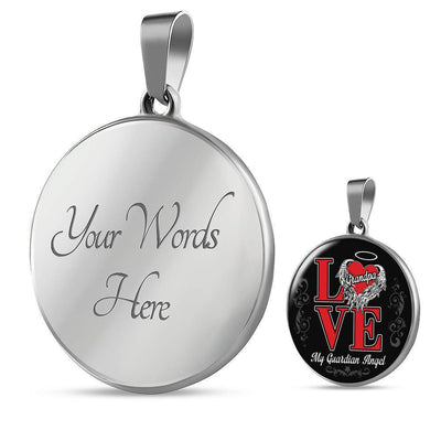 Love Grandpa My Guardian Angel - Circle Pendant Necklace