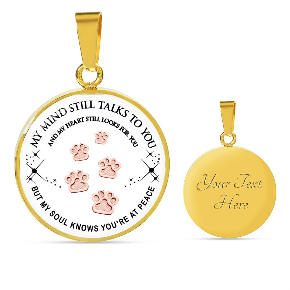 Pet Paws Steps To Heaven Keepsake Necklace - Pet Memorial Necklace - Luxury Circle Pendant Necklace Perfect Gift Idea For Her/Him