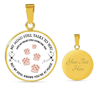 Pet Paws Steps To Heaven Keepsake Necklace - Pet Memorial Necklace - Luxury Circle Pendant Necklace Perfect Gift Idea For Her/Him