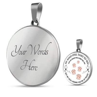 Pet Paws Steps To Heaven Keepsake Necklace - Pet Memorial Necklace - Luxury Circle Pendant Necklace Perfect Gift Idea For Her/Him