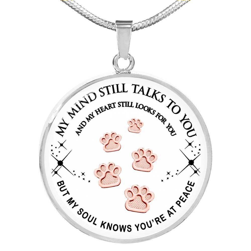Pet Paws Steps To Heaven Keepsake Necklace - Pet Memorial Necklace - Luxury Circle Pendant Necklace Perfect Gift Idea For Her/Him