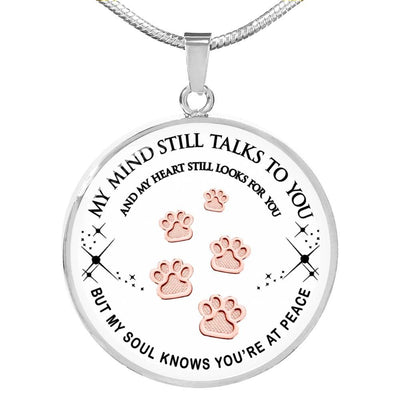 Pet Paws Steps To Heaven Keepsake Necklace - Pet Memorial Necklace - Luxury Circle Pendant Necklace Perfect Gift Idea For Her/Him