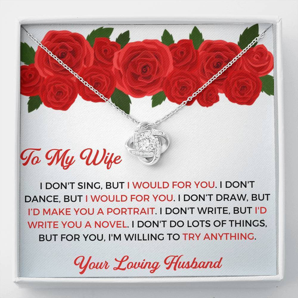 Anniversary Love Messages Gift Ideas For Her 2022 - To My Wife - Thank You Gift - Love Knot Necklace