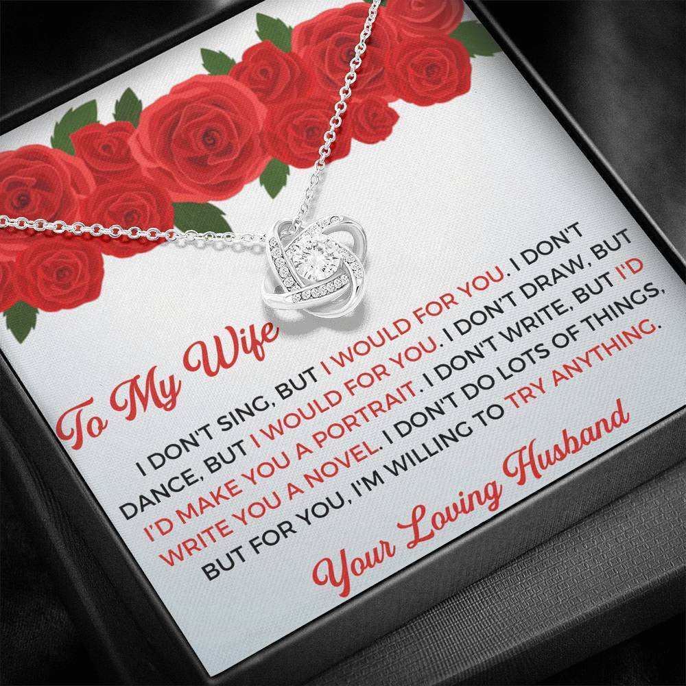 Anniversary Love Messages Gift Ideas For Her 2022 - To My Wife - Thank You Gift - Love Knot Necklace