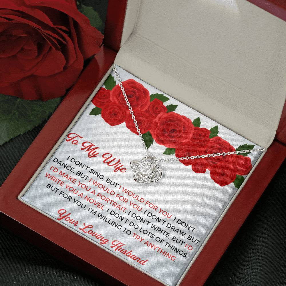 Anniversary Love Messages Gift Ideas For Her 2022 - To My Wife - Thank You Gift - Love Knot Necklace