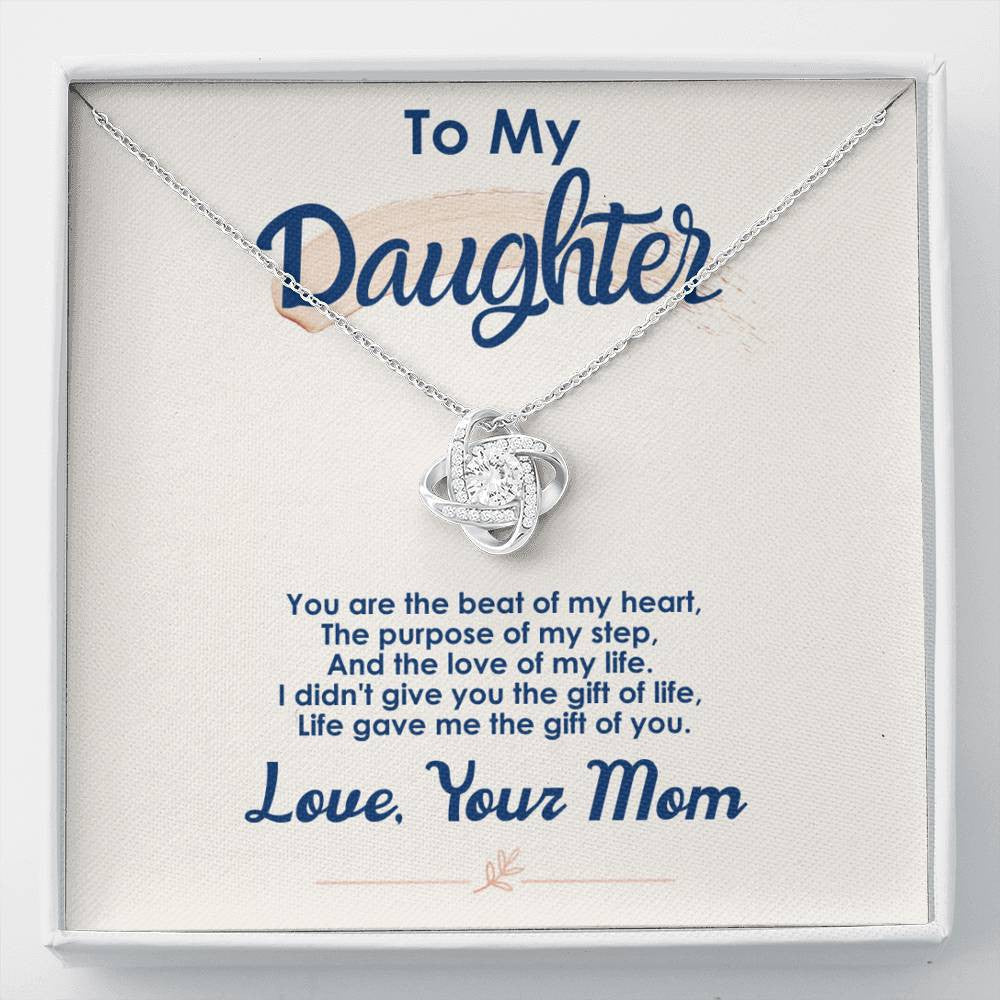 To My Daughter Gift From Dad Mom - The Gift Of You - You're The Best Of My Hear- Love Knot Necklace
