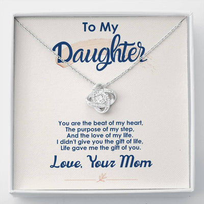 To My Daughter Gift From Dad Mom - The Gift Of You - You're The Best Of My Hear- Love Knot Necklace