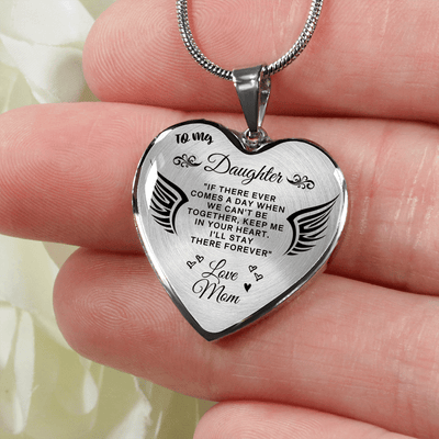 To My Daughter - Mom to Daughter - Heart Pendant Necklace Gift For Her