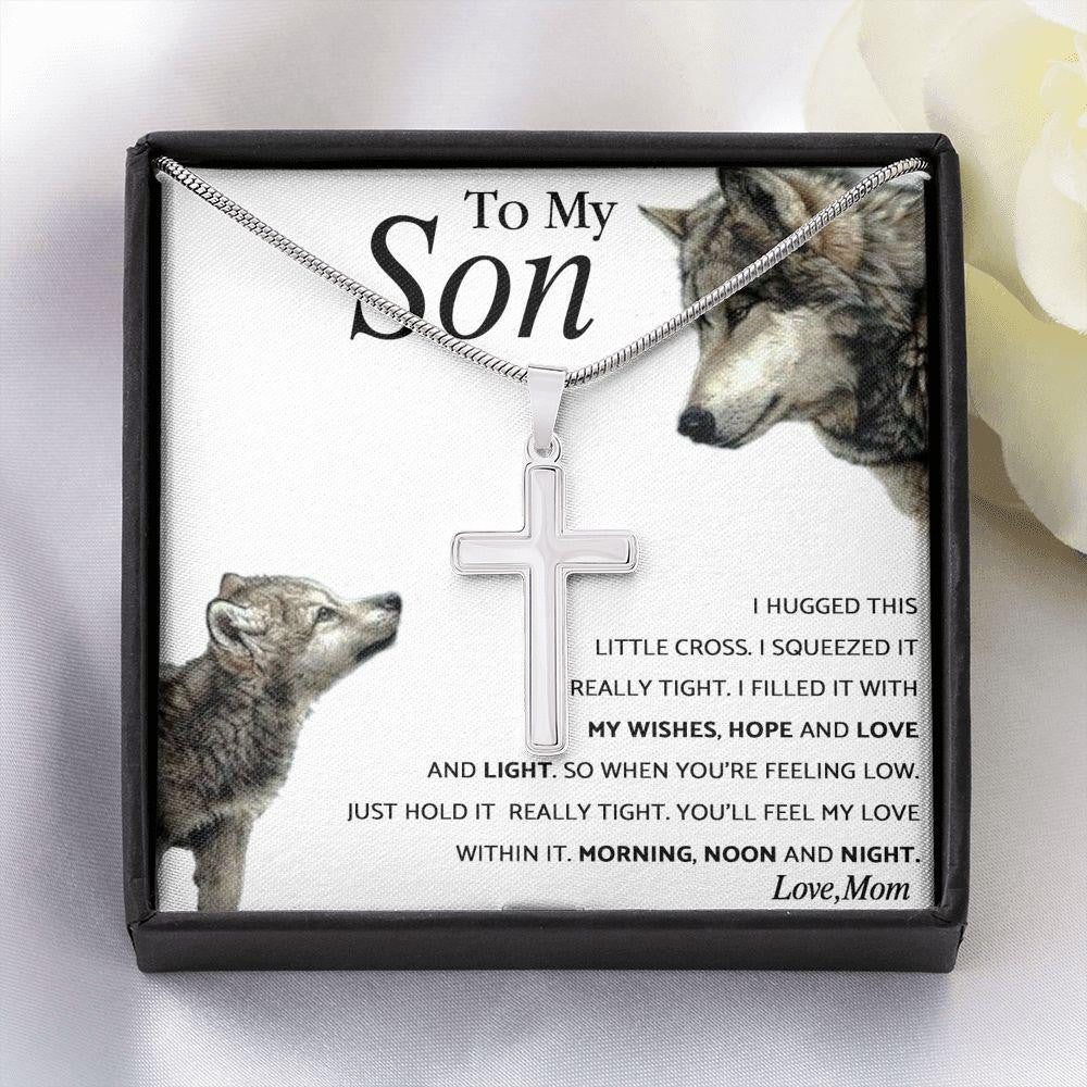 Cross Necklace, Gift For Son, You'll Feel My Love