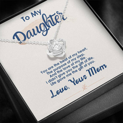 To My Daughter Gift From Dad Mom - The Gift Of You - You're The Best Of My Hear- Love Knot Necklace