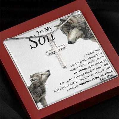 Cross Necklace, Gift For Son, You'll Feel My Love