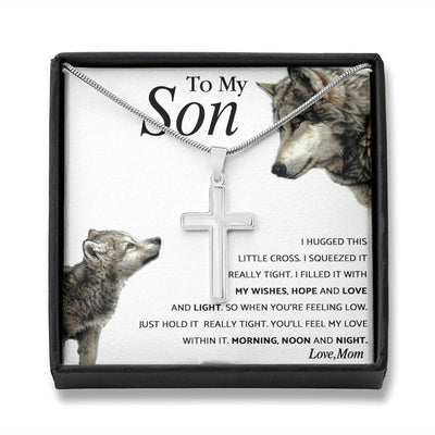 Cross Necklace, Gift For Son, You'll Feel My Love