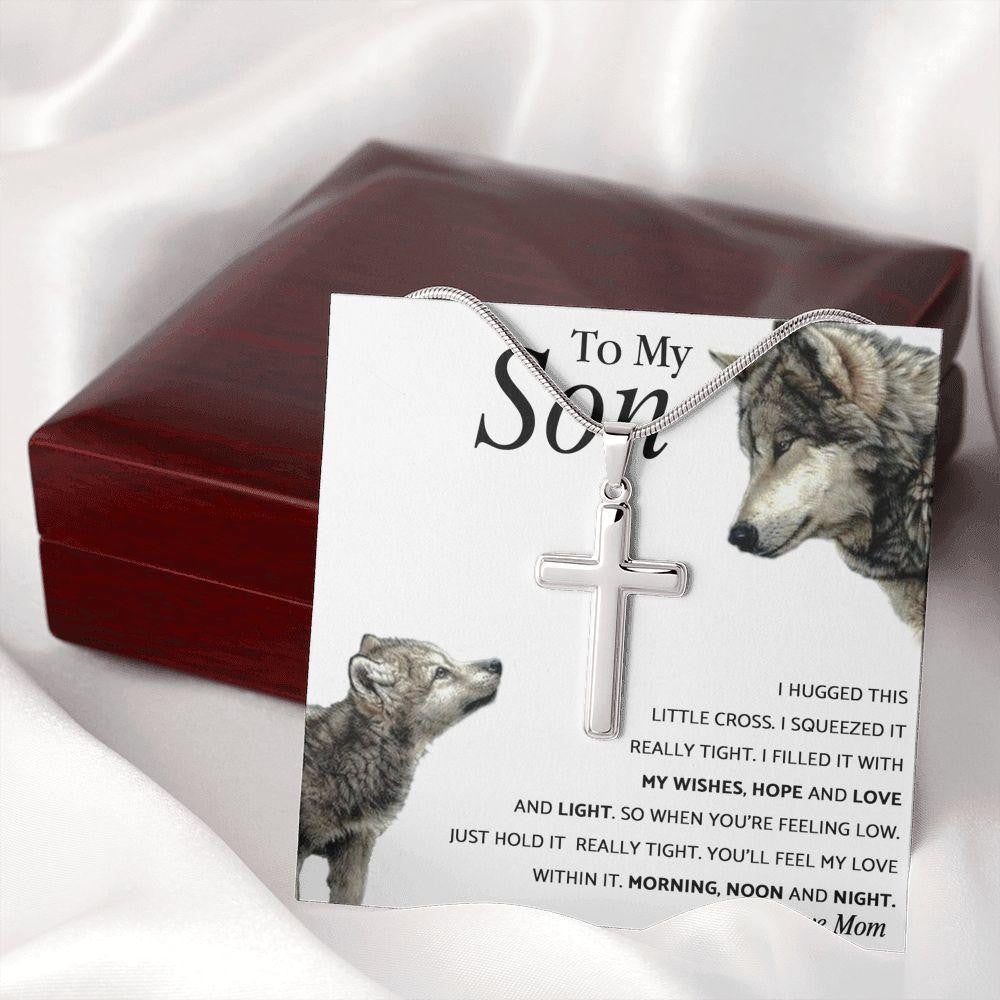 Cross Necklace, Gift For Son, You'll Feel My Love