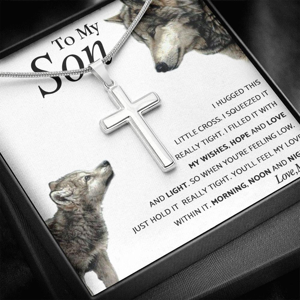 Cross Necklace, Gift For Son, You'll Feel My Love