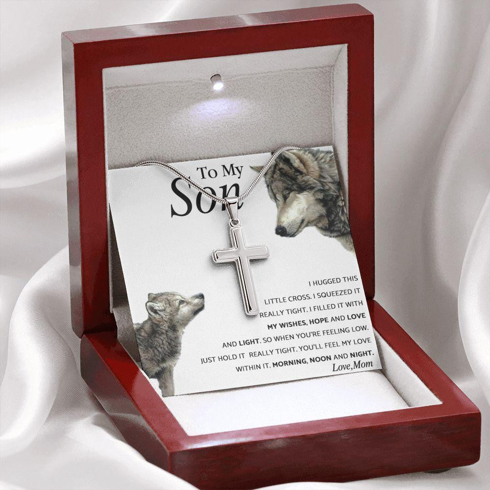 Cross Necklace, Gift For Son, You'll Feel My Love