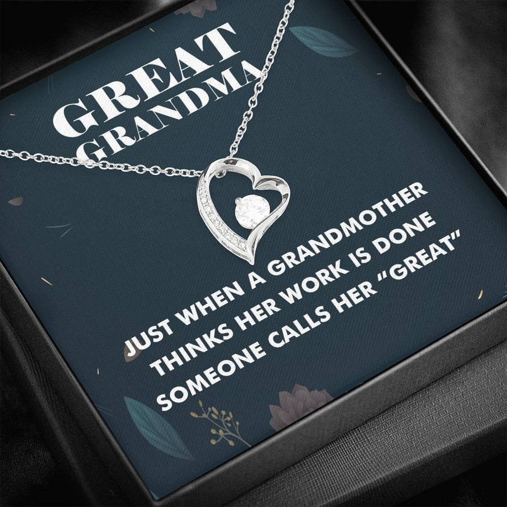 Great Grandma Heart and Cubic Necklace - Forever Love Necklace
