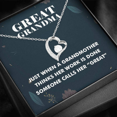 Great Grandma Heart and Cubic Necklace - Forever Love Necklace