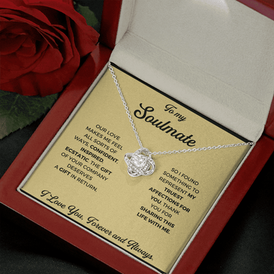 To My Soulmate - Thank You Gift - Love Knot Necklace, Thank You Gift From Boyfriend