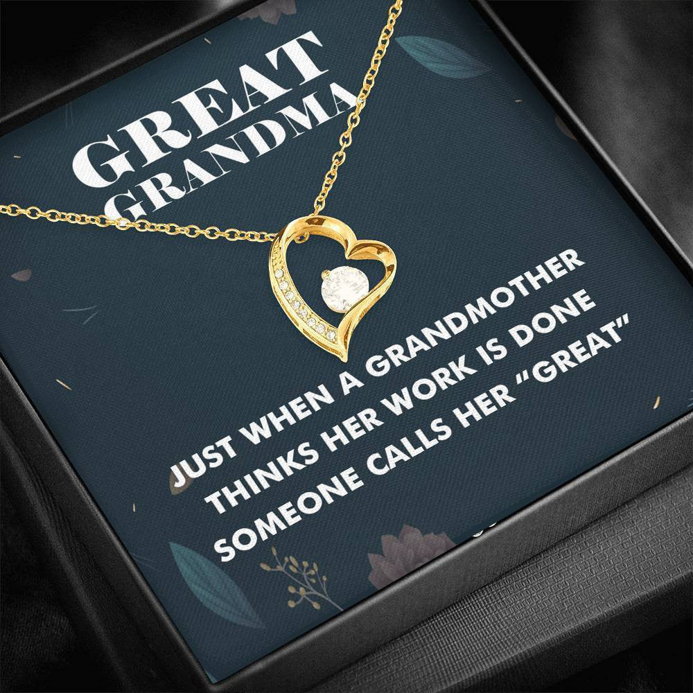 Great Grandma Heart and Cubic Necklace - Forever Love Necklace