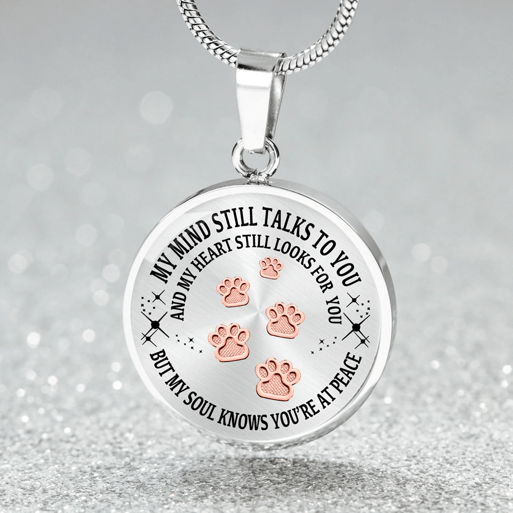 Pet Paws Steps To Heaven Memorial Necklace - Luxury Circle Pendant Necklace Perfect Gift Idea For Her/Him