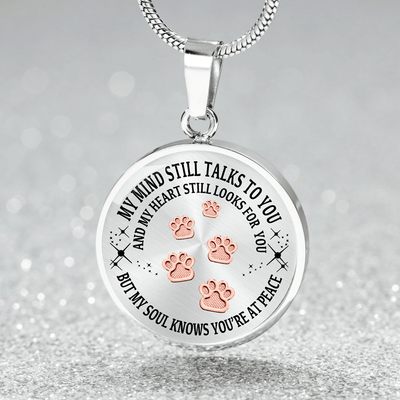 Pet Paws Steps To Heaven Memorial Necklace - Luxury Circle Pendant Necklace Perfect Gift Idea For Her/Him