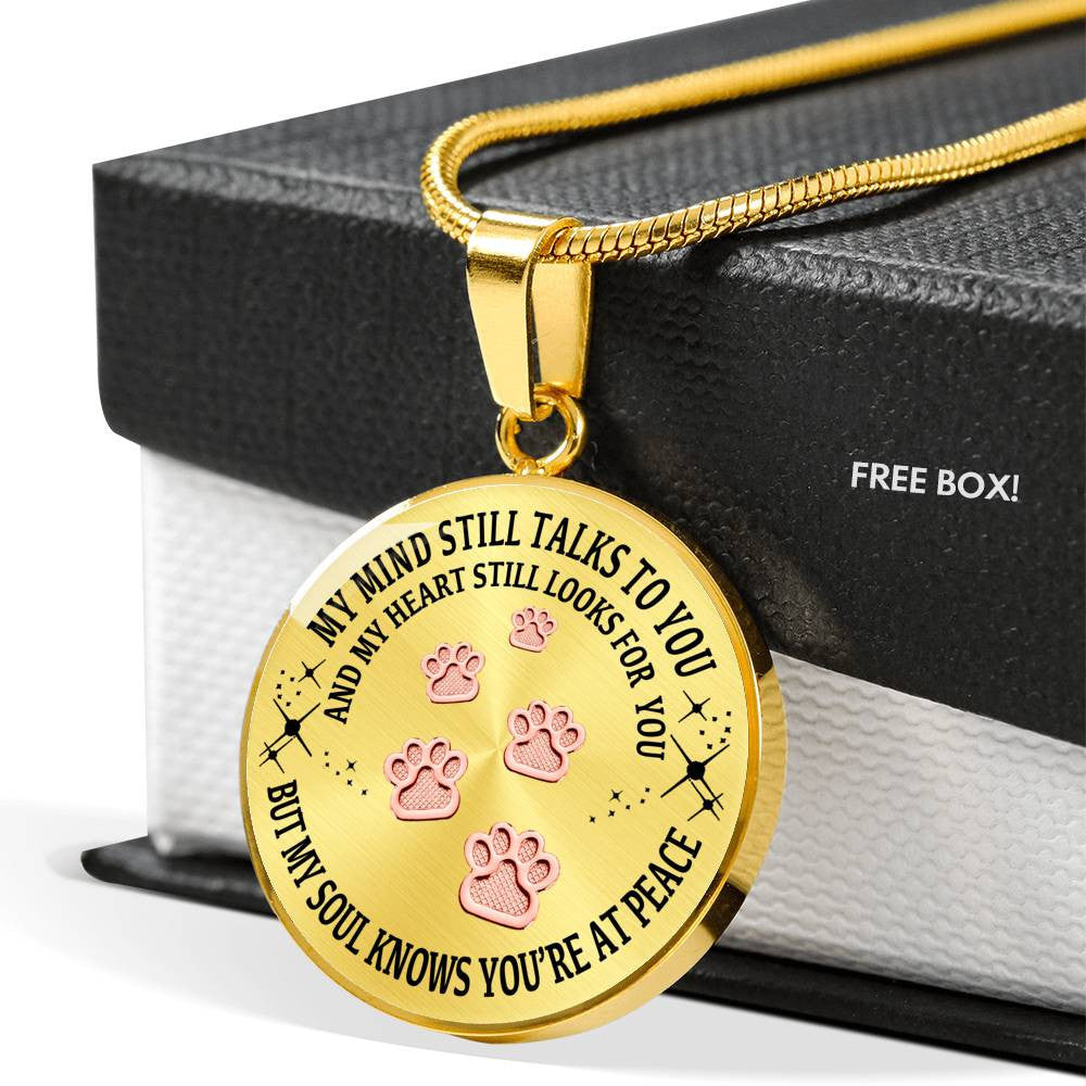 Pet Paws Steps To Heaven Memorial Necklace - Luxury Circle Pendant Necklace Perfect Gift Idea For Her/Him
