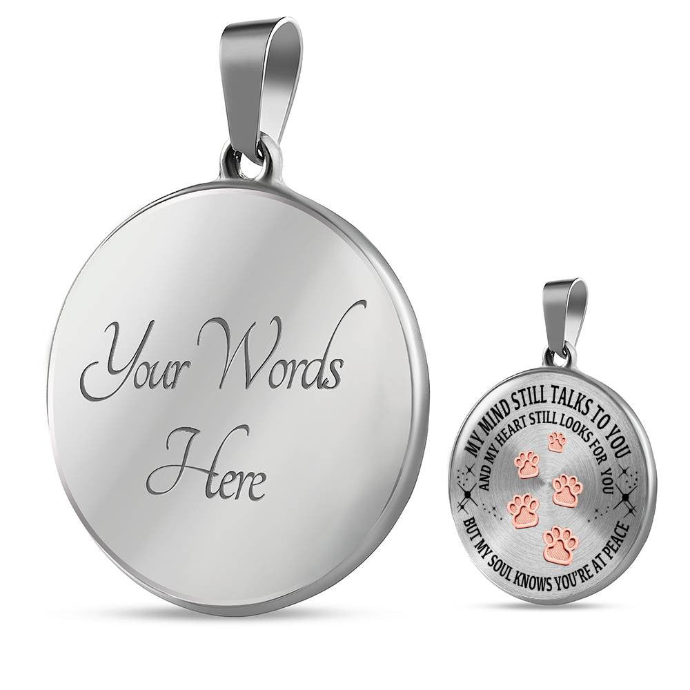 Pet Paws Steps To Heaven Memorial Necklace - Luxury Circle Pendant Necklace Perfect Gift Idea For Her/Him