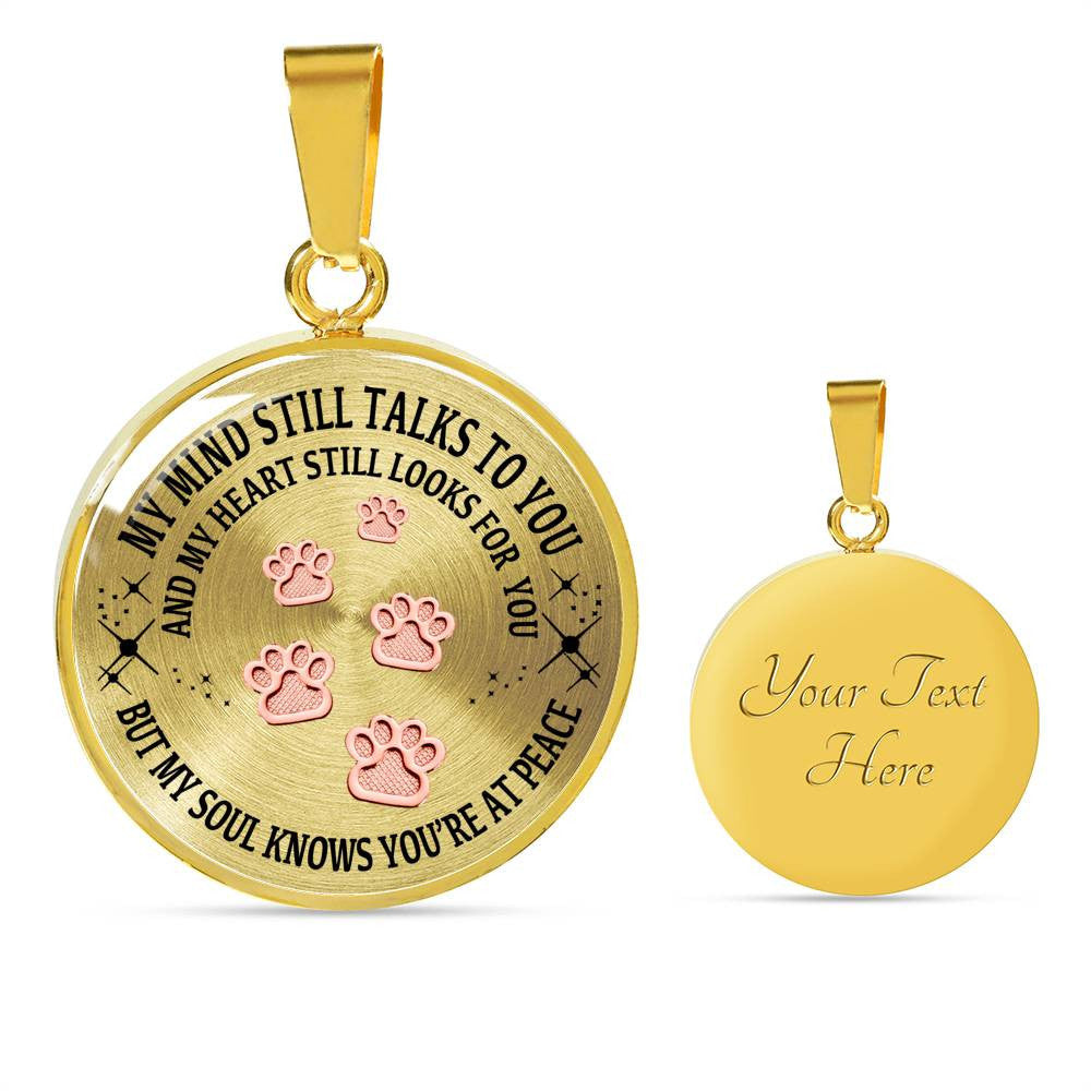 Pet Paws Steps To Heaven Memorial Necklace - Luxury Circle Pendant Necklace Perfect Gift Idea For Her/Him