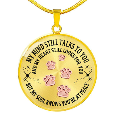 Pet Paws Steps To Heaven Memorial Necklace - Luxury Circle Pendant Necklace Perfect Gift Idea For Her/Him