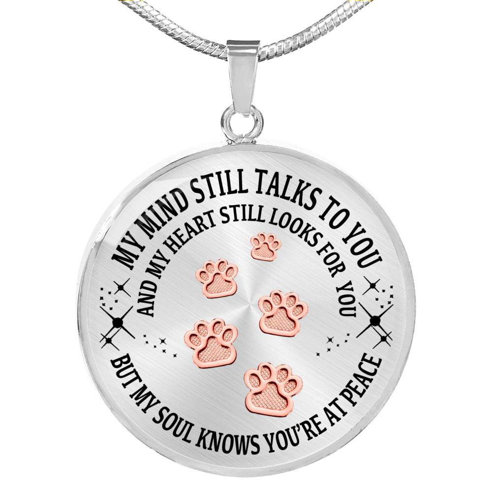 Pet Paws Steps To Heaven Memorial Necklace - Luxury Circle Pendant Necklace Perfect Gift Idea For Her/Him