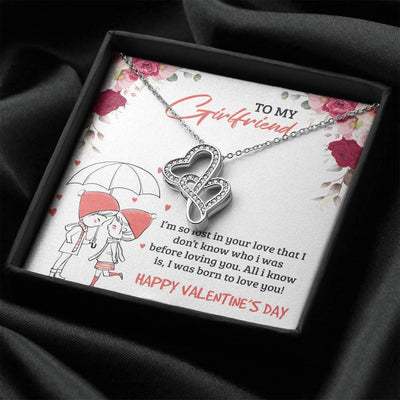 To My Girlfriend - Valentine Special Necklace - Double Heart Necklace