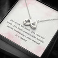 Funny Friend Message Card- Infinity Hearts Necklace Romantic Gift For Her