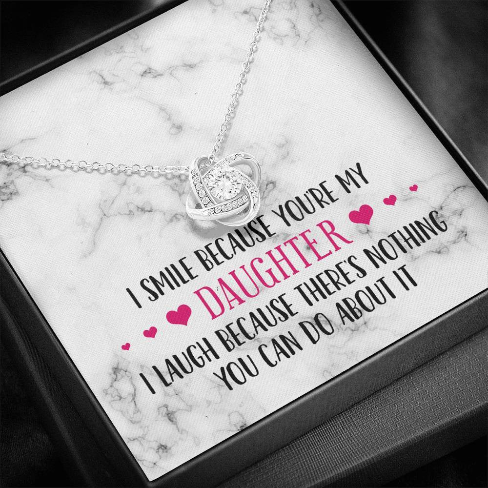 Smile Daughter - Love Knot Necklace Luxury Birthday Gift For Her
