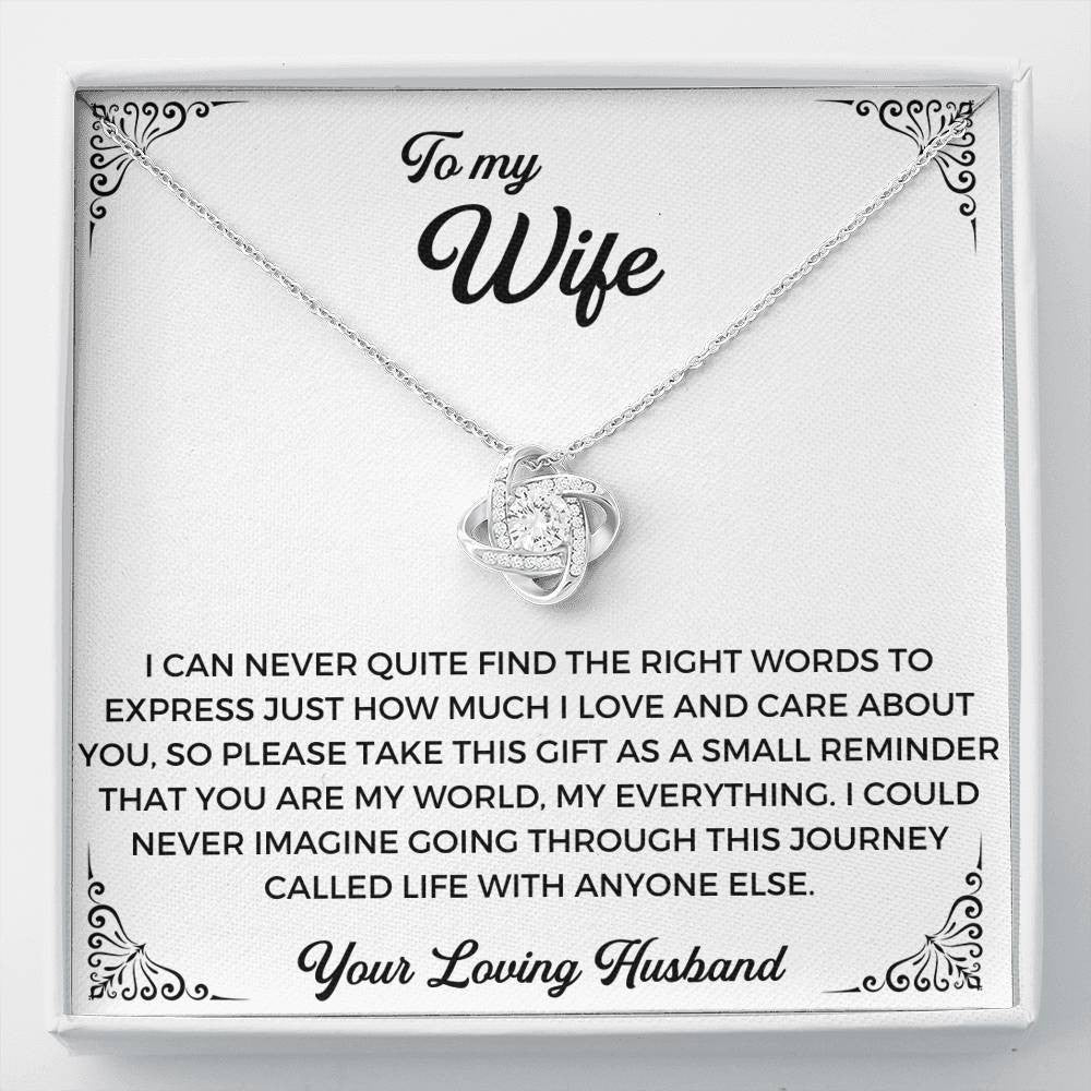 To My Wife - Thank You Gift - Love Knot Necklace, Anniversary Gifts For Her