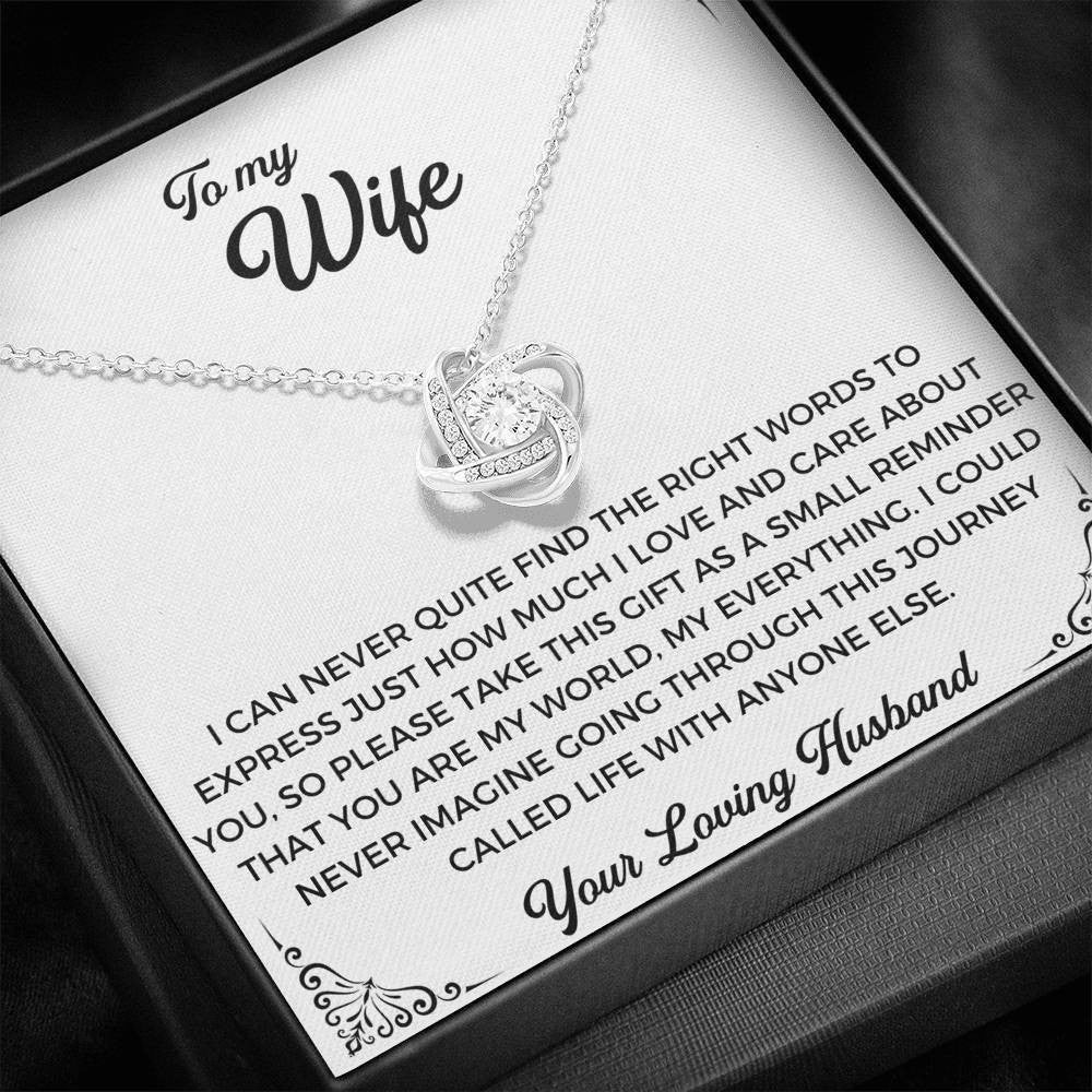 To My Wife - Thank You Gift - Love Knot Necklace, Anniversary Gifts For Her