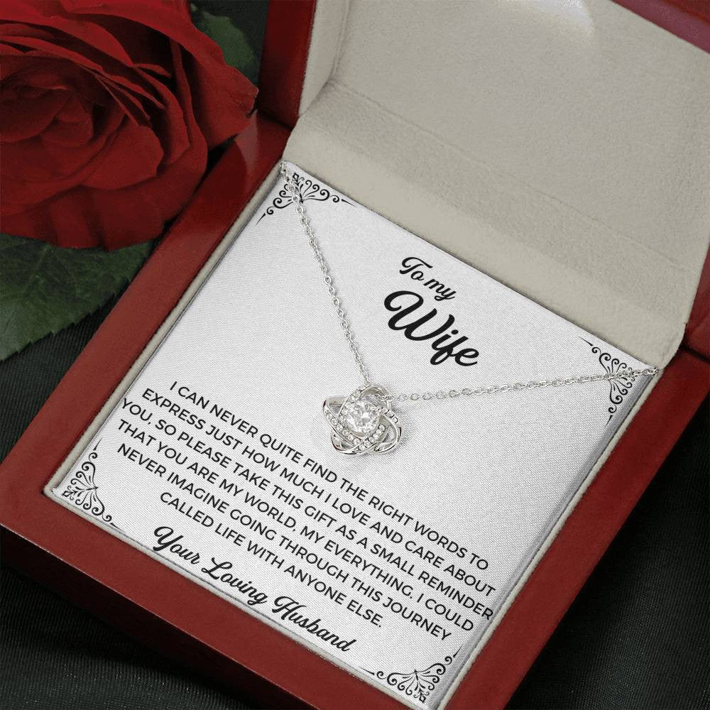 To My Wife - Thank You Gift - Love Knot Necklace, Anniversary Gifts For Her