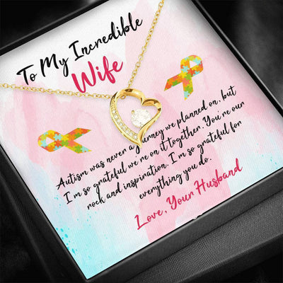 Autism Mom Heart & Cubic Necklace - Forever Love Necklace