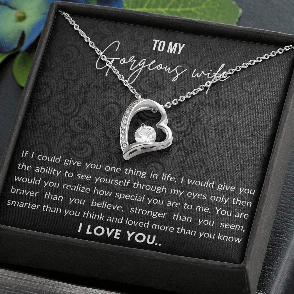 Anniversary gift for wife, wife christmas gift from husband, jewelry for my wife, Wife Necklace - Forever Love Necklace