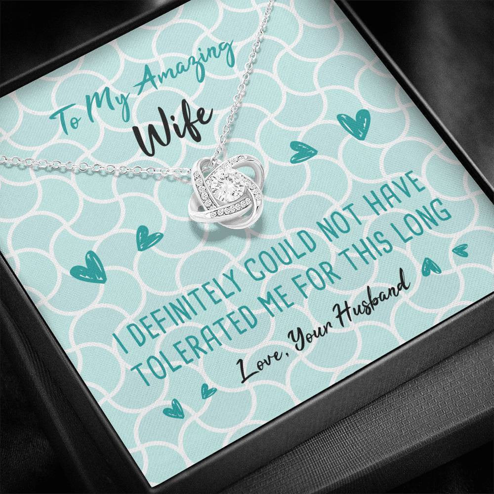 Tolerated Wife - Love Knot Necklace Luxury Birthday Gift For Her