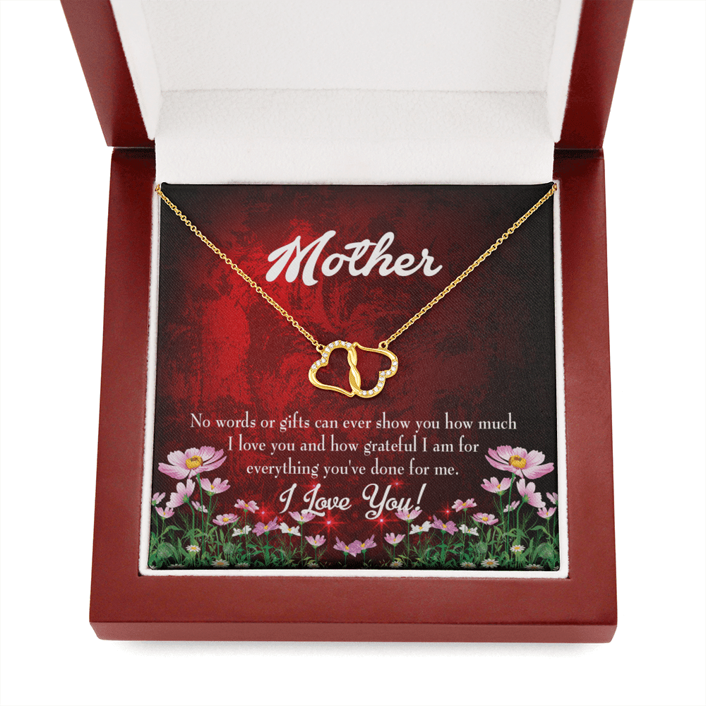 To My Mom No Words Eternal Love 10K Solid Gold Heart Necklace Gift Set Diamonds Everlasting Love Luxury Box Gift From Him