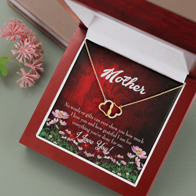 To My Mom No Words Eternal Love 10K Solid Gold Heart Necklace Gift Set Diamonds Everlasting Love Luxury Box Gift From Him