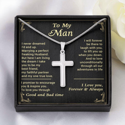 Cross Necklace, Gift For Husband, Love You Unconditionally Father's Day Gift