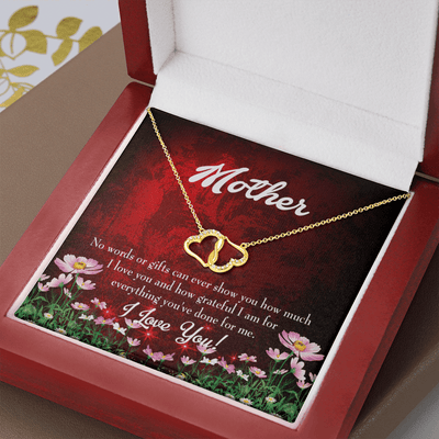 To My Mom No Words Eternal Love 10K Solid Gold Heart Necklace Gift Set Diamonds Everlasting Love Luxury Box Gift From Him