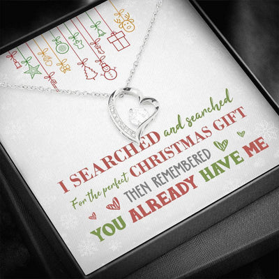 Perfect Christmas Heart and Cubic Necklace - Forever Love Necklace
