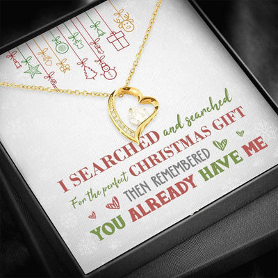 Perfect Christmas Heart and Cubic Necklace - Forever Love Necklace