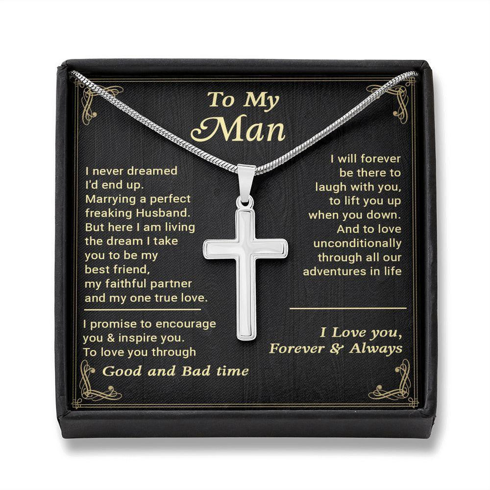 Cross Necklace, Gift For Husband, Love You Unconditionally Father's Day Gift