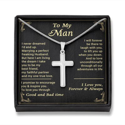 Cross Necklace, Gift For Husband, Love You Unconditionally Father's Day Gift