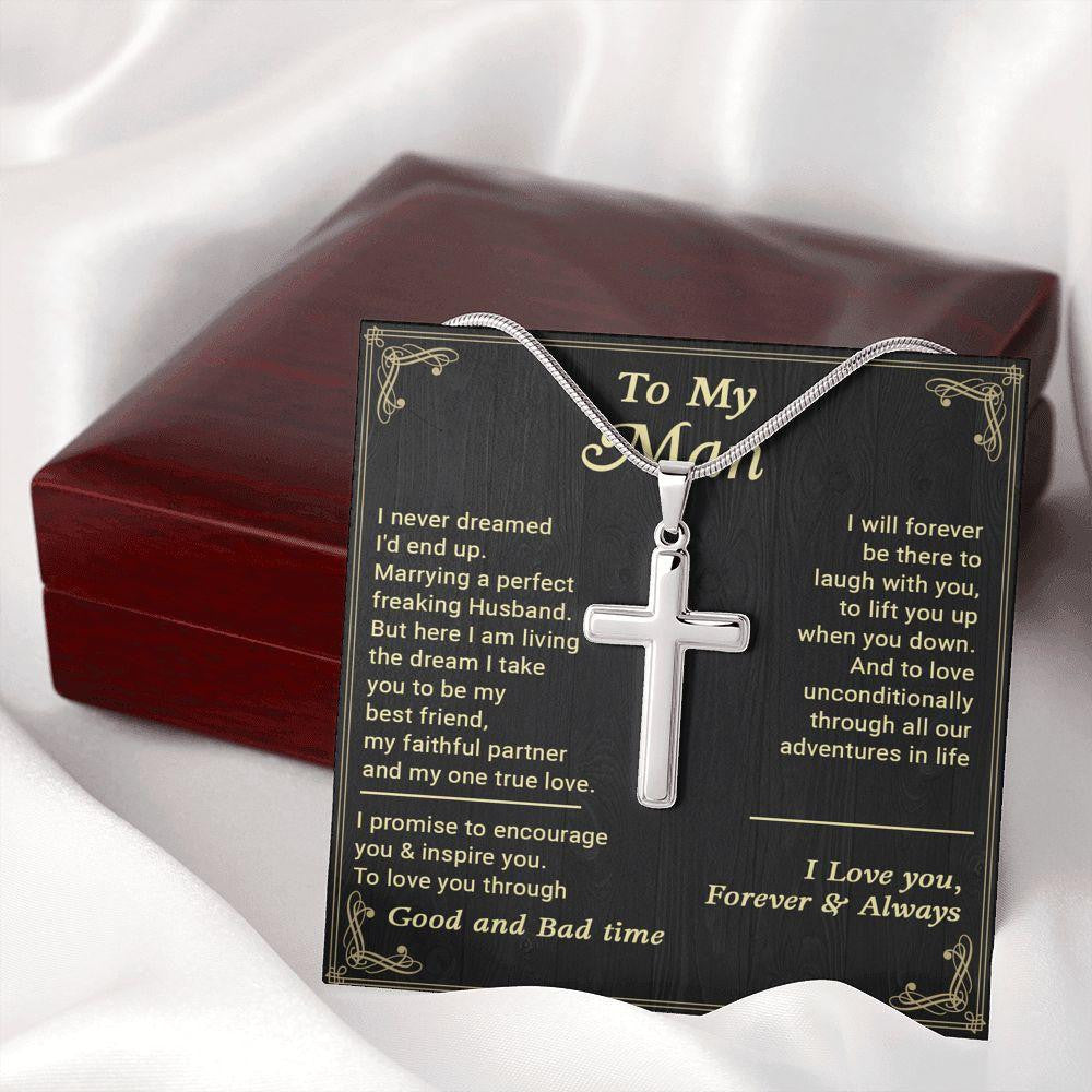 Cross Necklace, Gift For Husband, Love You Unconditionally Father's Day Gift