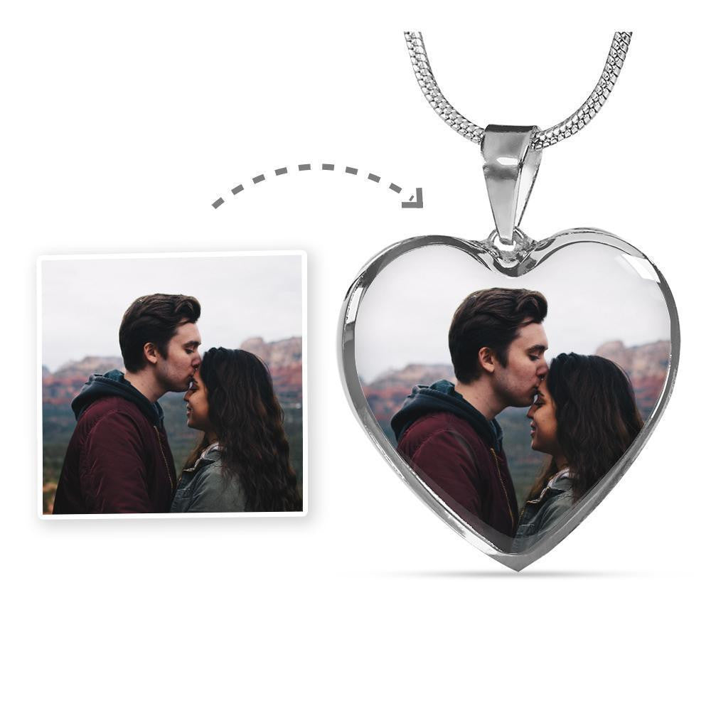 Personalized Photo - Heart Necklace - Heart Pendant Necklace