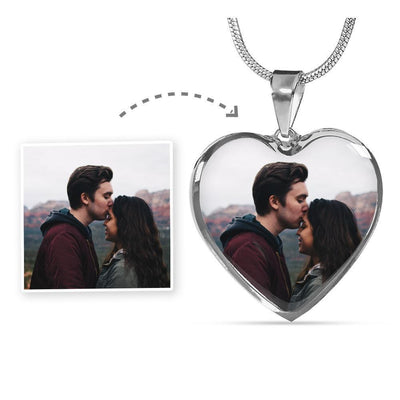 Personalized Photo - Heart Necklace - Heart Pendant Necklace